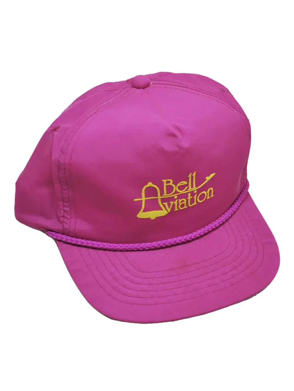 Vintage Bell Aviation 90s Airplane Rope Pink Snapback Hat Cap